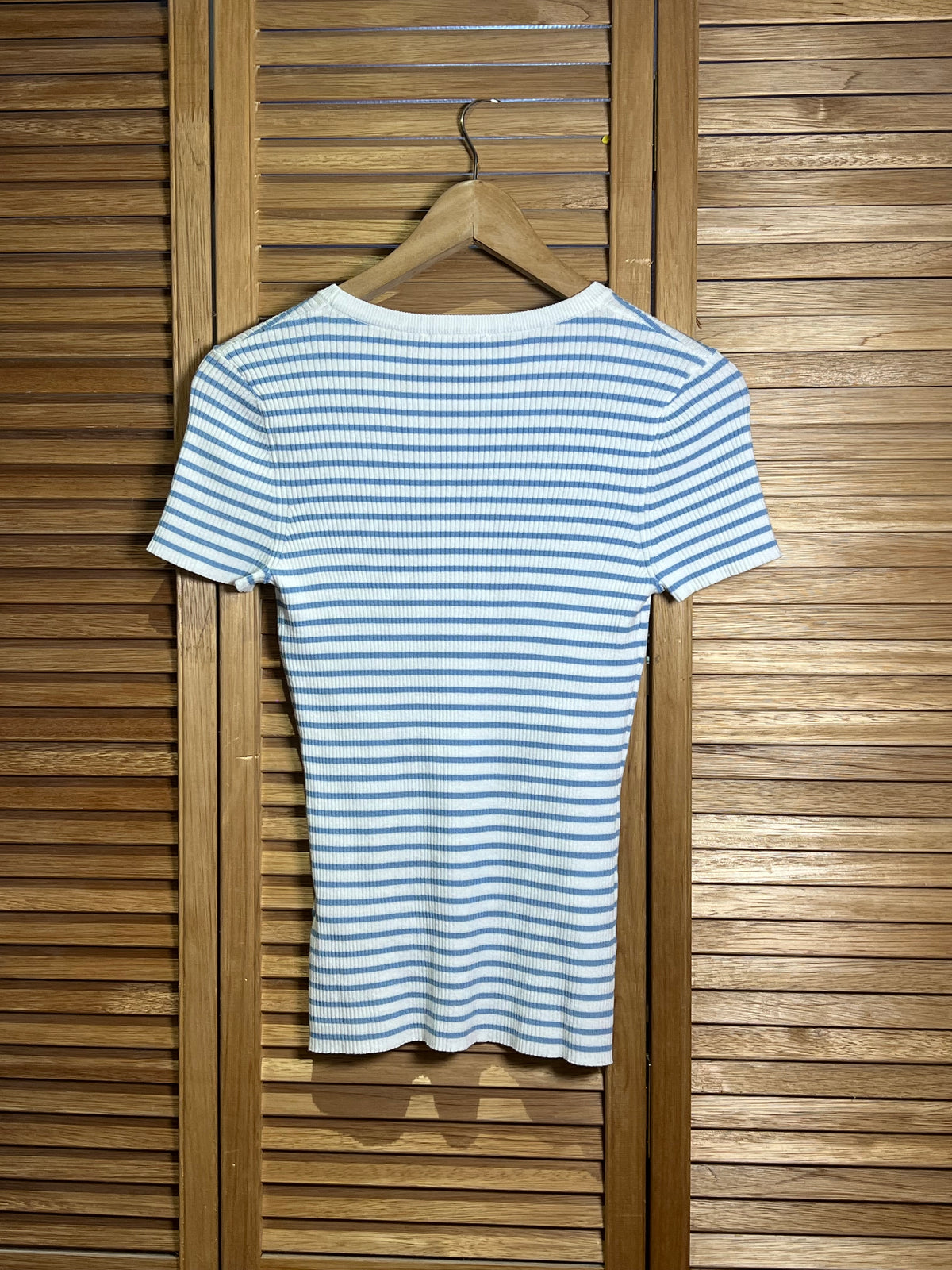 T-shirt Rayé Blanc et Bleu